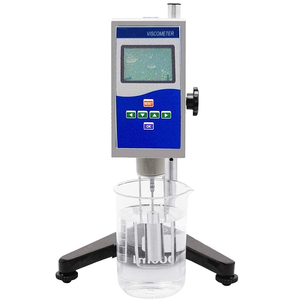 Rotational Viscosimeter Rotary Viscosity Meter Digital Viscometer for Oil Paints Plastics Food Paint Fluid with Measurement Range 1 to 100000 mPa. s Four Speed 6 12 30 60r/min Rotors #1,#2,#3#4