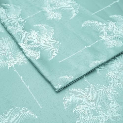 Image of Story@Home Window Curtains 5 Feet Long Set of 1 | Room Darkening Curtain | Floral Printed | Thermal Insulated Curtain for Living Room | (116 X 152 Cm, Aqua & White) | Perfect for Home Decor