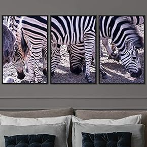 signwin 3 Piece Framed Canvas Wall Art Black...