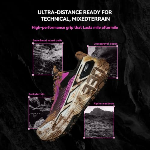 Image of Fuga EX330 Men's Trail Running Shoes, Comfortable Ultra-Long Distance Trail Running Shoes with High-Rebound and Cushion, Lightweight Breathable Non Slip Mountain Trail Shoes for Diverse Terrain
