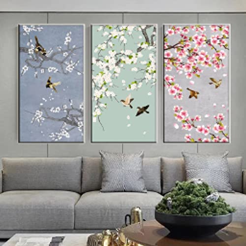 Affiche et Peinture sur Toile Prune Style Chinois pour Décoration Murale Salon