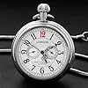 Tiong Stainless Steel Men's London Mechanical Pocket Watch Silver Copper Mechanical Pocket Watches for Men with Chain Gifts #2