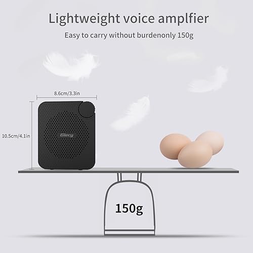Miniatura 7 de Amplificador de voz portátil con auriculares de micrófono con cable, sistema PA recargable, micrófono personal, amplificador de voz, amplificador de