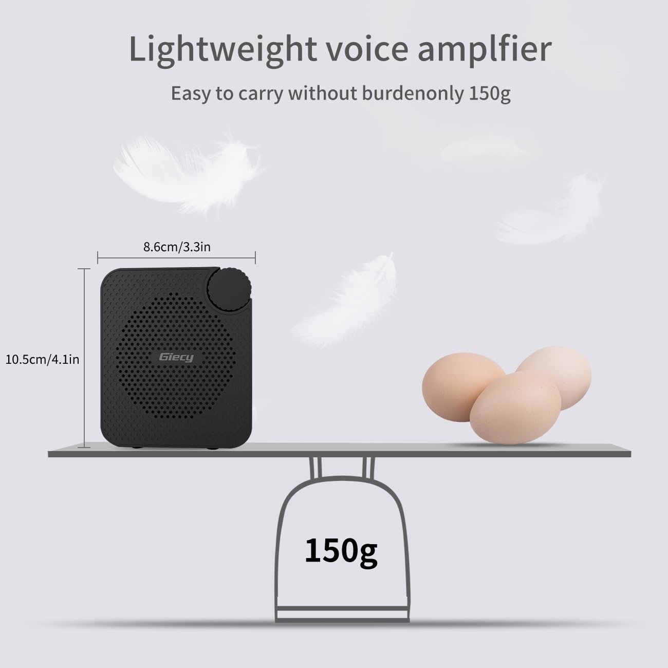 Amplificatore Vocale Portatile Leggerissimo con Microfono, Sistema PA,Cinturino Regolabile per Insegnanti,Guide,Fitness