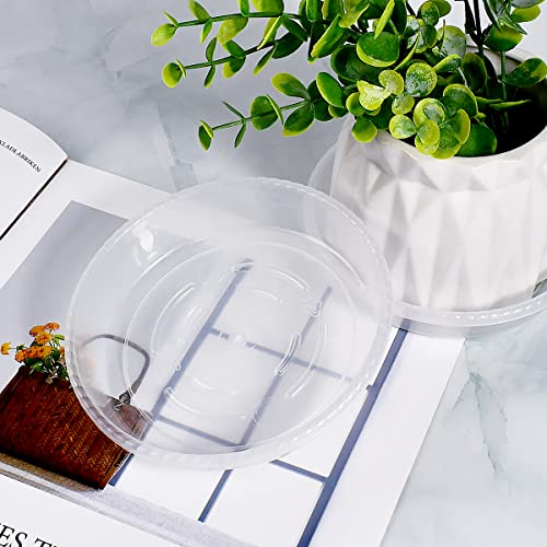 Yuntop 10 Pack Clear Plastic Plant Saucer, Durable Plant Trays Flower Plant Pot Saucer Plant Container Accessories For Indoors & Outdoors, Stop Messes & Stains In Your Garden (5 Inch) #TOP6