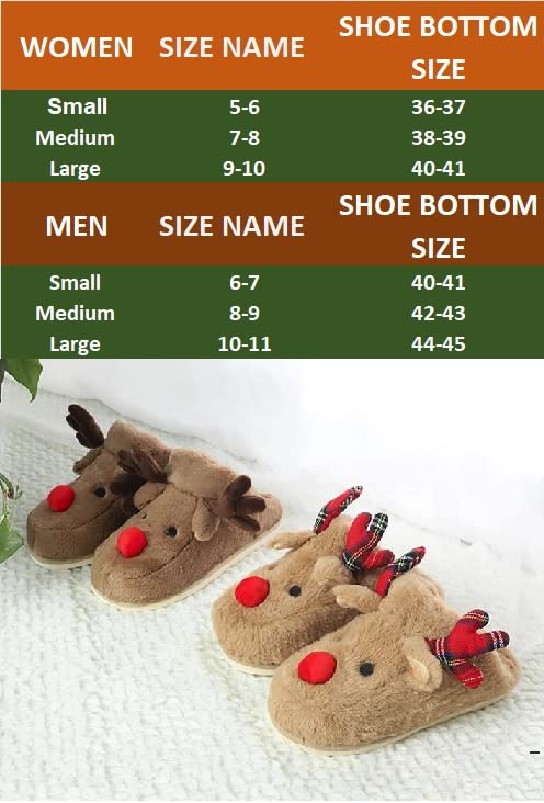 Gilbins Women's-Men's Christmas Holiday Ugly Warm Memory Foam Fury Slippers Sweater Reindeer Winter Soft Cozy Home Booties slipper for Indoor & Outdoor4