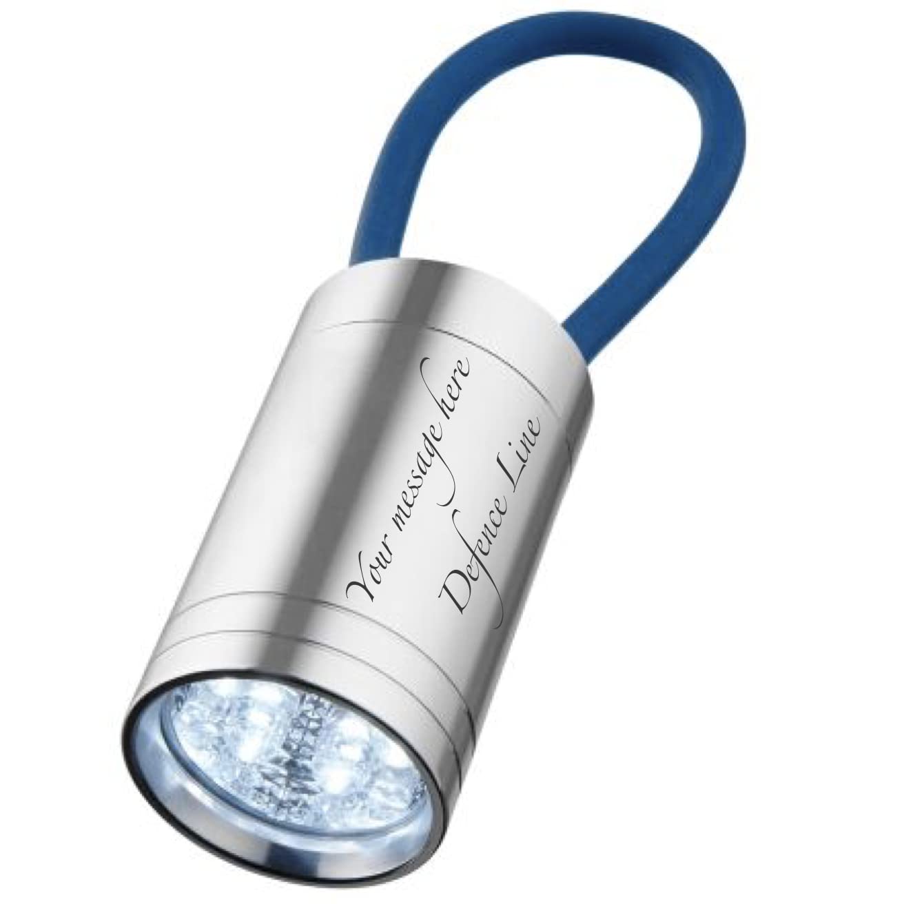 Defence Line Limited Edition - Deep Laser Engraved - Vela 6-LED Torch with Glow Strap - Best Gift - Blue [Energy Class A+++]