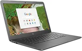 HP Laptop Chromebook HD de 14 polegadas com tela sensível ao toque (Intel Celeron N3350 até 2,4 GHz, 4 GB de RAM, memória flash de 32 GB, WiFi, câmera HD, Bluetooth, até 10 horas de vida útil da