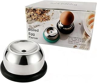 Stainless Steel Egg Piercer with Retractable Pin - Prevents Eggs From Cracking While Boiling, Makes Perfect Easy-Peel Hard Boiled Eggs Every Time, Kitchen Gadget Tool (Black)