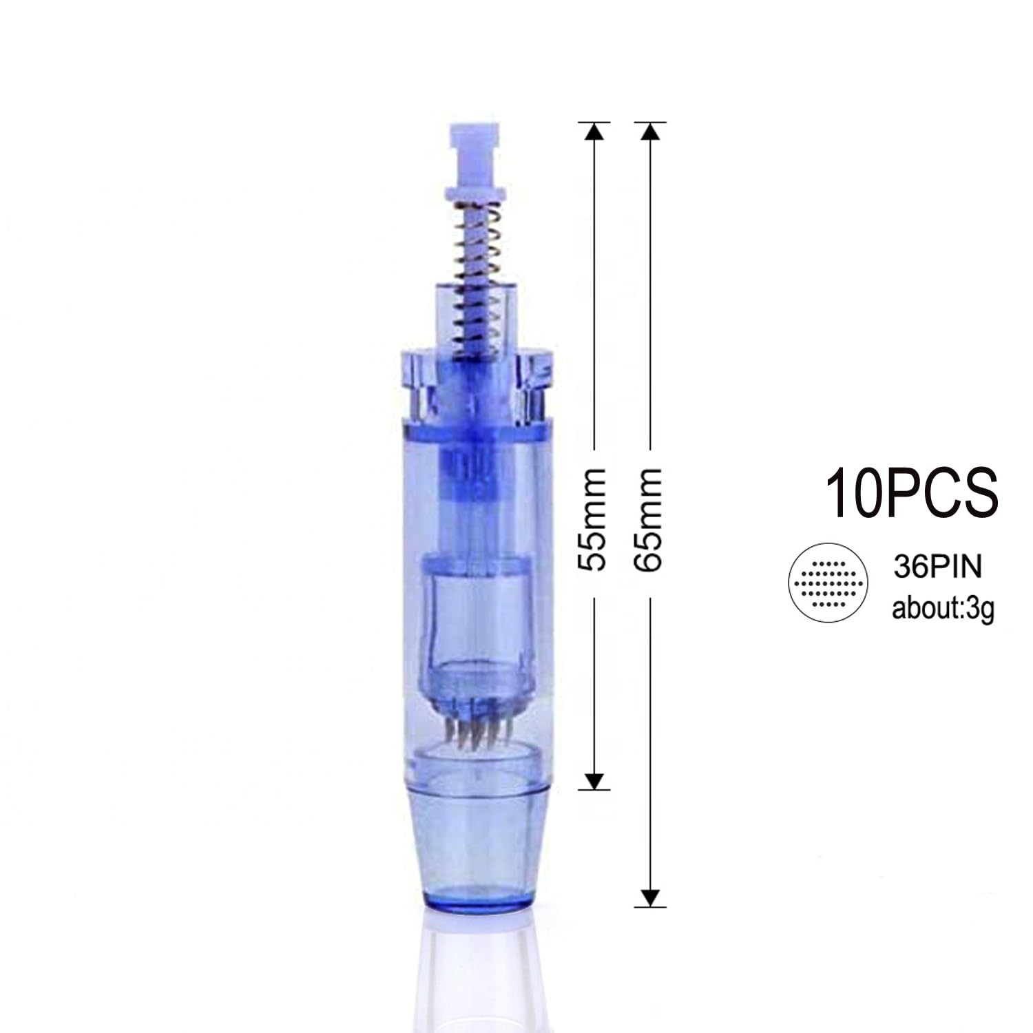 ALIWOD 36 Pin Blue Micro Needling Cartridge 10PCS for A1/A6/M5/M7/N2/L709 Microneedling Pen Disposable Replacement Needles Cartridges Parts bayonet slot Needles (36P) - Image 4