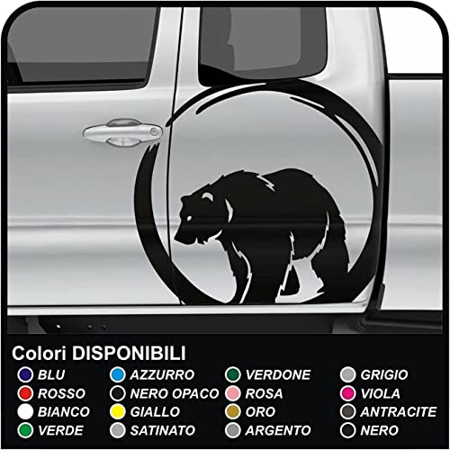 Autocollants graphiques pour voiture caravane camping-car motif ours kit de 2 stickers