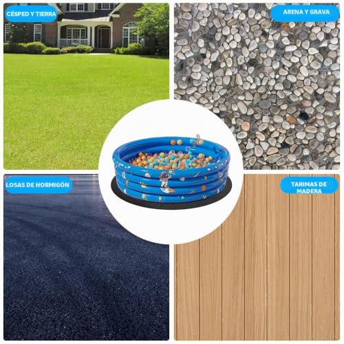 Miniatura 7 de Skikhn Base De Piscina Redonda, 10ft 305cm Lona De Suelo Para Piscina, Almohadilla Para Revestimiento De Piscina, Antideslizante Tapiz Suelo Piscina, Para Piscinas De Pie Y Jacuzzis Negro