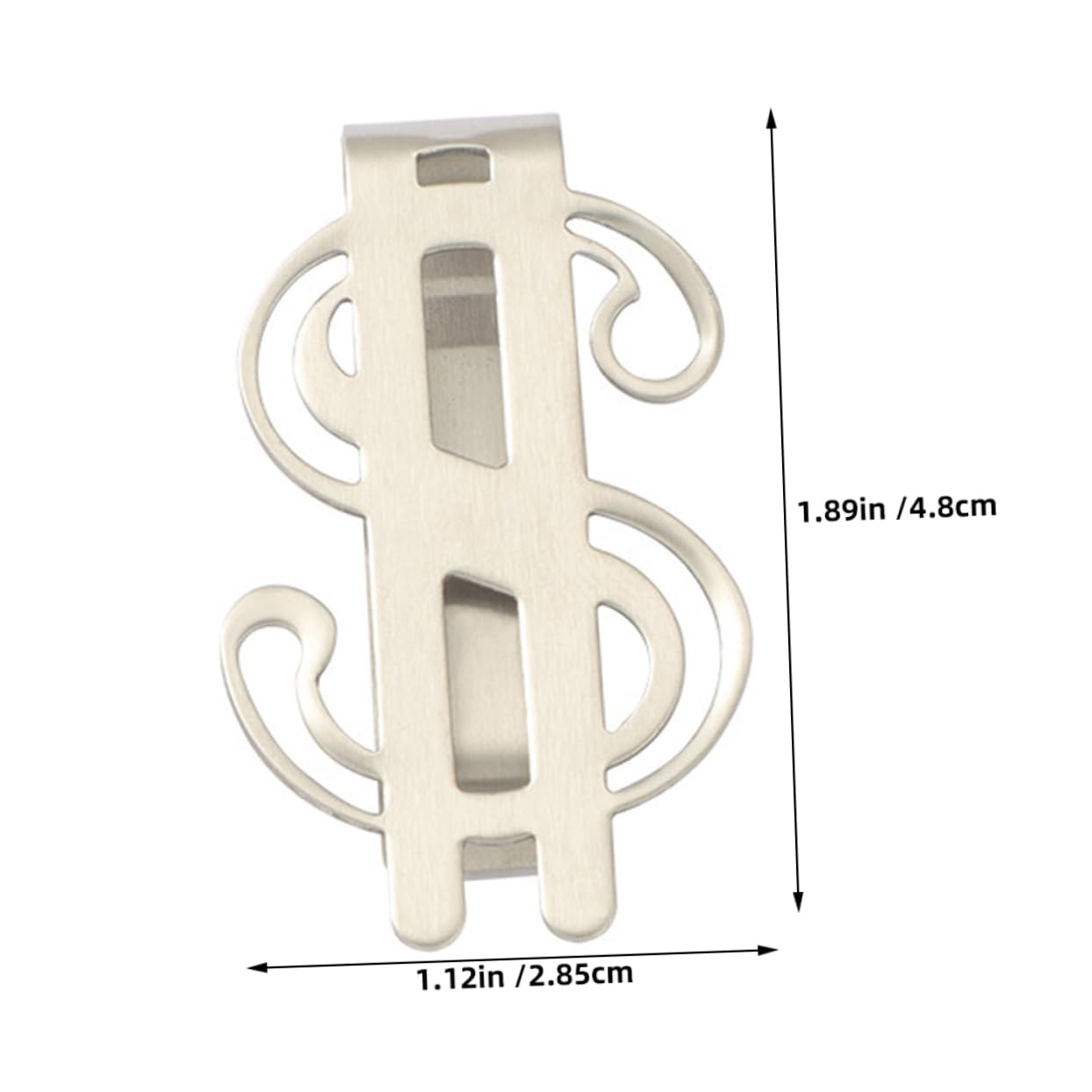 Beavorty Compact Stainless Steel Money Clip Multi Use Metal Holder Stylish Cash Storage Clip Durable Lightweight Design for Daily Use and Office Organization