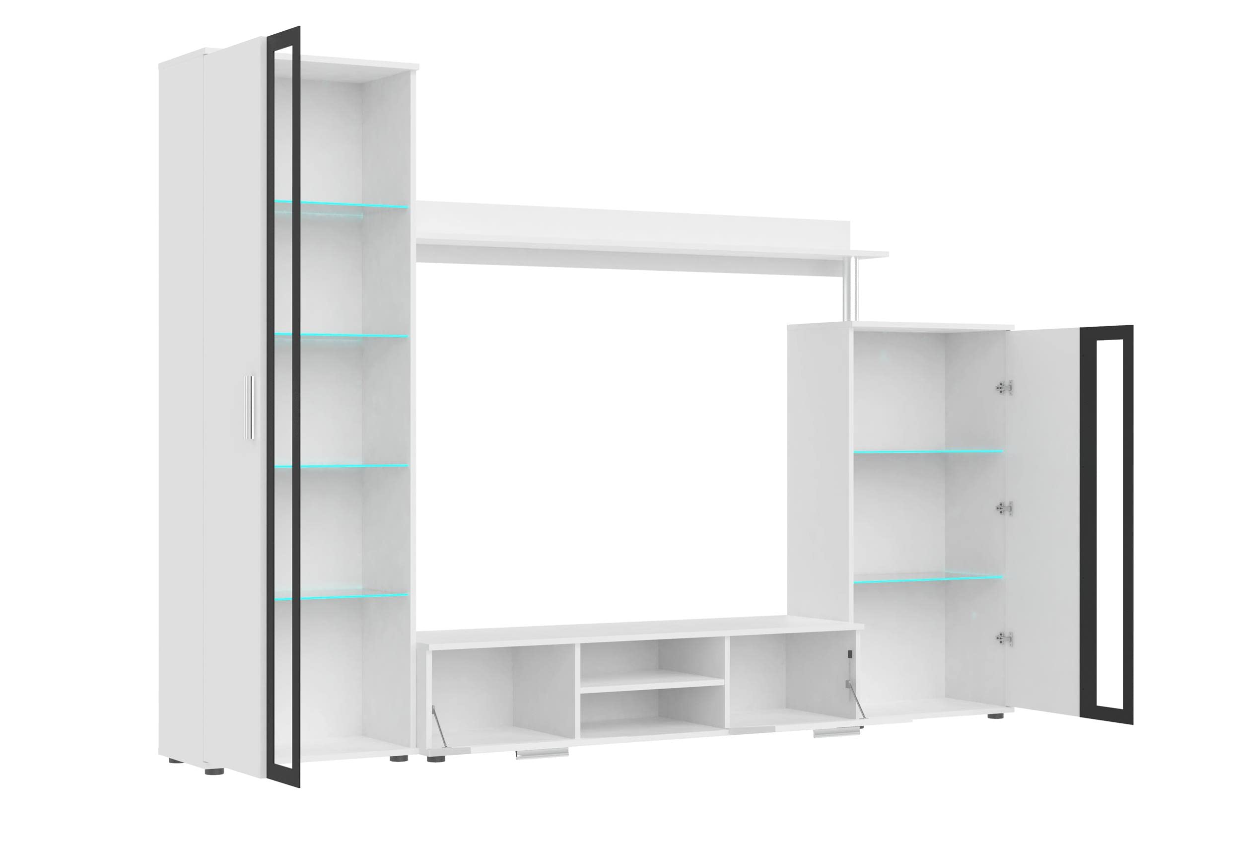 Élément Mural – Meuble de Salon 4 éléments | Design Moderne, mobilier pour Une Maison Douillette et Confortable, Pratique, Blanc