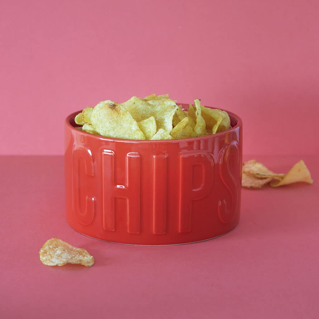 Balvi Plateau apéritif Chips Couleur Rouge Un Bol Original et élégant 1L Céramique 8,5x15x15 cm