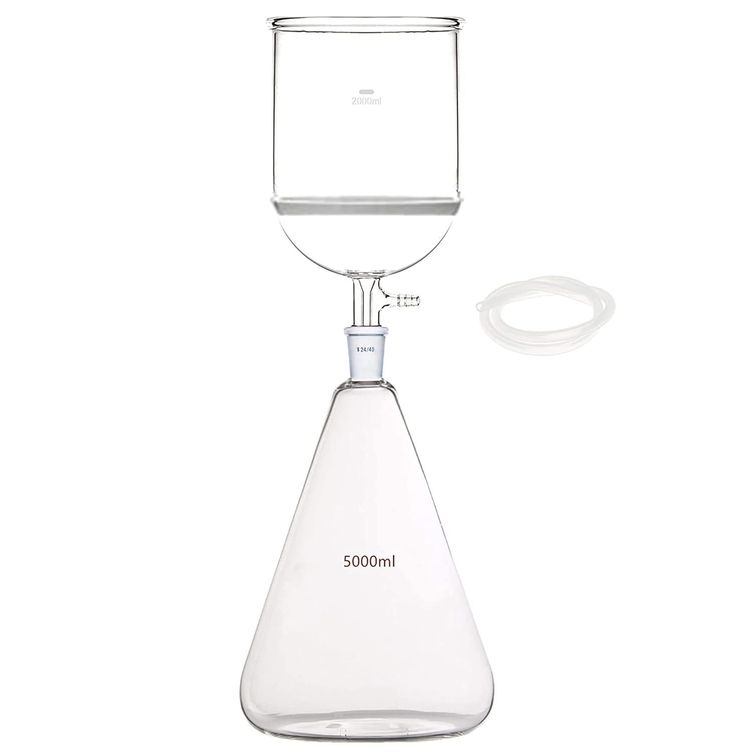 5000ml Suction Filtration Filter Kit,2000ml Buchner Funnel,5000ml Erlenmeyer Flask (with Handle Vacuum Pumps)