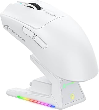 ATTACK SHARK X1 Oyun Faresi, Touchpad RGB  arj Da , PixArt PAW3395PRO Oyun Sens r , BT/2.4G Kablosuz/Kablolu Oyun Faresi, 40000 dpi, 53 g Superlight Gamer Mice Win11/Xbox/PS/Mac i in beyaz