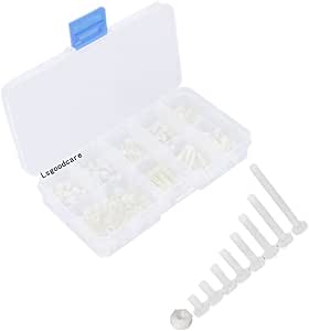 Lsgoodcare White Nylon Hex Spacers Screw Nut Stand-Off Plastic Accessories Assortment Kit-160PCS
