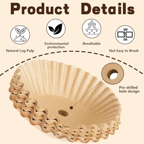 NUOLUTH Unbleached Paper Coffee Filters for Hamilton Beach 45 Cup Coffee Urn,Large,Upgraded Thickened coffee filter paper, no residue, smoother taste.for 30 40 50 Cup Coffee Maker (100) by NUOLUTH - Used condition - Image 5