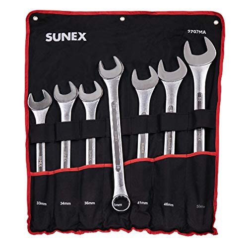Sunex Tools 9707M Jumbo Metric Combination Wrench Set, 7Piece (Includes Roll-Case) by Sunex Tools - Used condition - US$93.31
