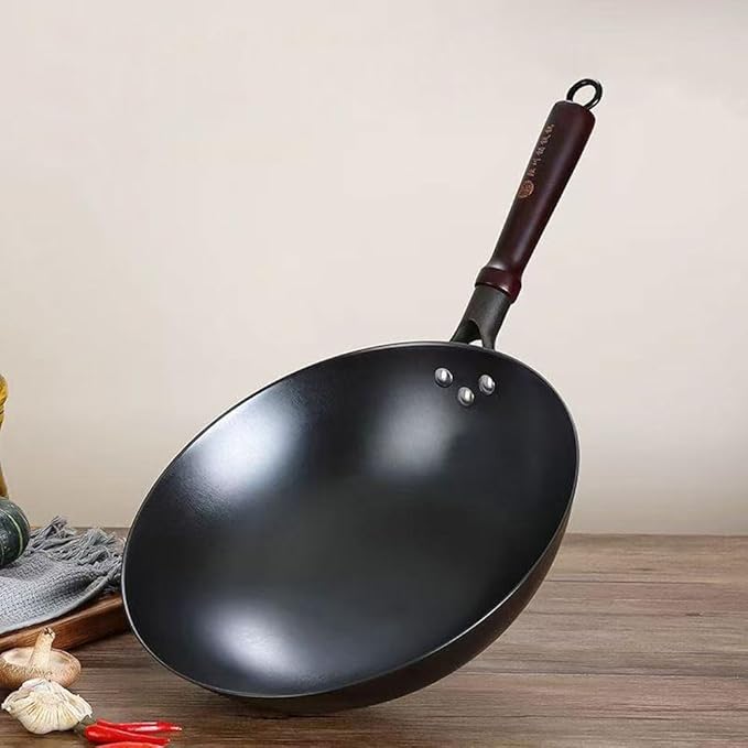 Wok de Hierro Fundido 32 cm con Mango de Madera miniatura 9