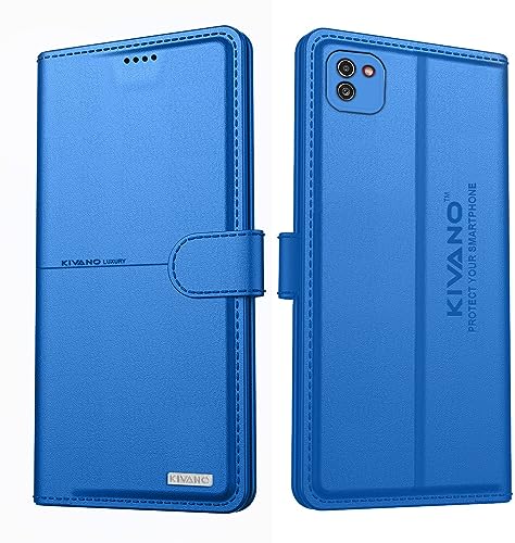 Image of Compatible with Samsung Galaxy A03 Flip Cover | Leather Finish | Inside Pockets & Inbuilt Stand | Shockproof Wallet Style Magnetic Closure Back Cover Case