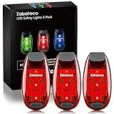 Zabatoco LED Blinklicht Sicherheitslicht für Schulranzen 3er Set, Clip Sicherheit Licht Lauflicht für Jogger, Katzen, Haustiere, Hunde Clip-On Leuchten (Rot)
