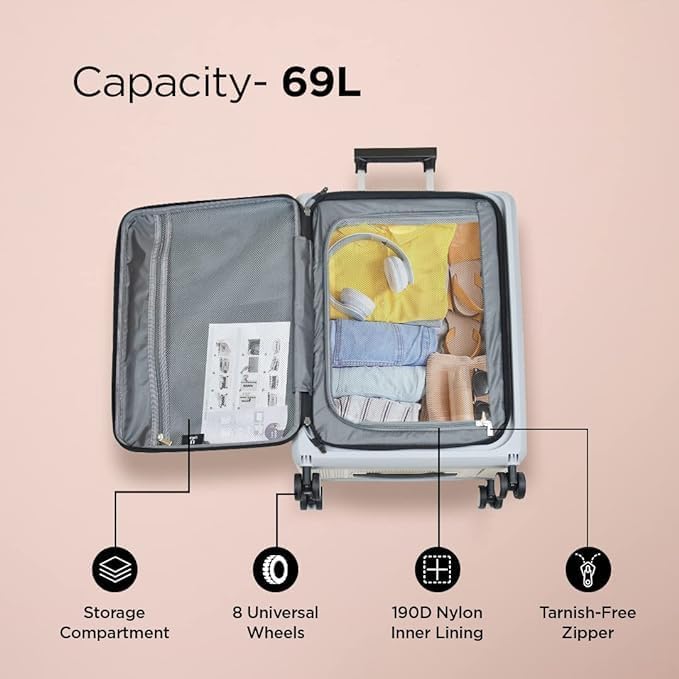 Image of Kuber Industries Luggage Bag | Trolley Bags for Travel | Collapsible Luggage Bag | Travelling Bag | Trolley Bags for Suitcase | Lightweight Luggage Bag | 24 Inch | Light Mint