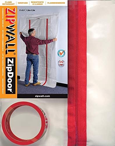 ZIPWALL ZipDoor ZDC Commercial Dust Barrier Zipper Door Kit, 1 Pack, red ZIPWALL ZipDoor ZDC Commercial Dust Barrier Zipper Door Kit, 1 Pack, red