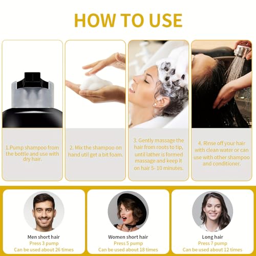 Hair Color Shampoo for Gray Hair Instant Hair Dye Shampoo Hair Coloring in Minutes Natural and Long lasting colour Hair Dye Shampoo for Men and Women 500ML - Image 7