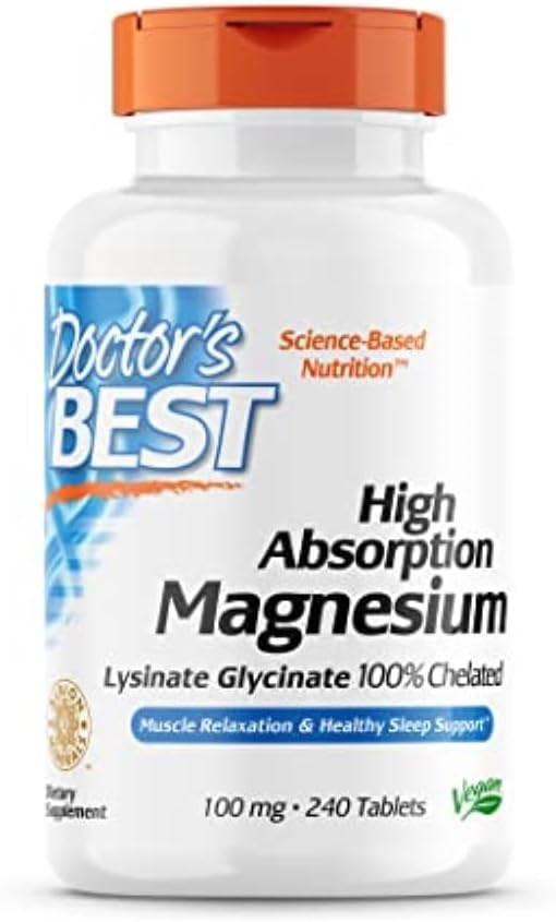 Doctor's Best High Absorption Magnesium Glycinate Lysinate, 100 Chelated, NonGMO