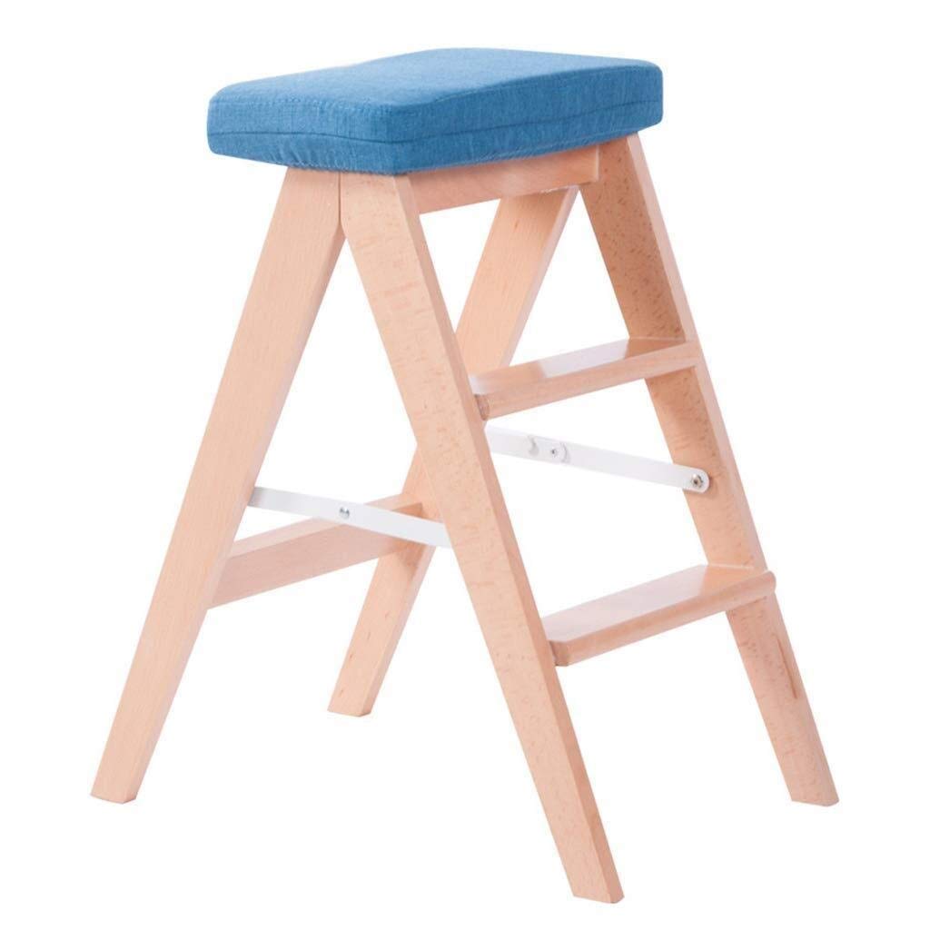 Échelle tabouret pliant en bois marron et éponge grand confort supportant 200 kg Max