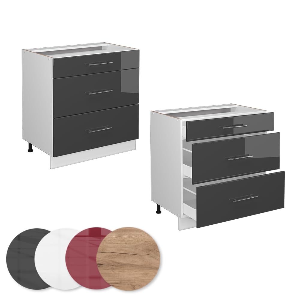 Keukenonderkast Fame-Line Antraciet Hoogglans 40 cm zonder werkblad Vicco | Antraciet Hoogglans/Antraciet | Onderkast 40 cm | 406673151626106