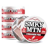 SMOKEY MOUNTAIN Caffeinated Pouches - Cinnamon Fire - Tobacco Free and Nicotine Free - 5 Can Box - 15 Pouches Per Can