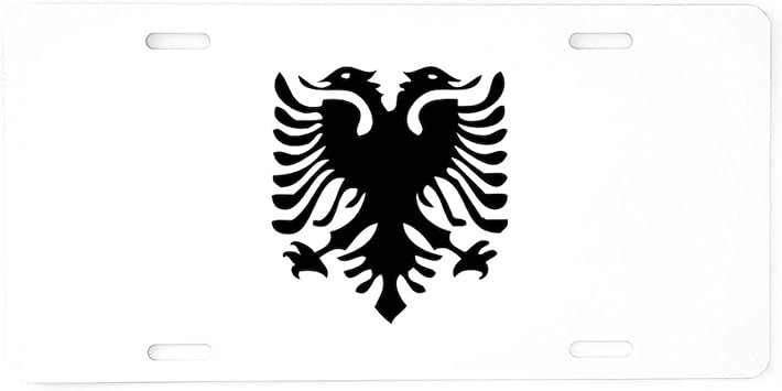 CafePress Albanian Eagle Aluminum License Plate, Front License Plate, Vanity Tag