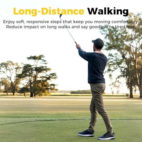 Image of Men's Spiked Golf Shoes Slip-On Waterproof Non-Slip Lightweight Outdoor Walking Shoes for Golfers Footwear US Size 7-12
