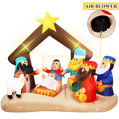Sosation Inflatable Nativity Scene with LED Lights #TOP17