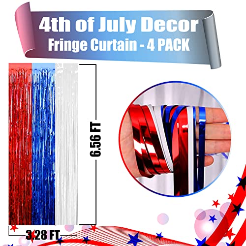 4packredbluewhitefoilfringecurtainbackdrop328ftx656ftmetallictinselfoilfringestreamerscurtainsforphotoboothweddingmardigrasbirthdayindependencedaypartydecoration Urban Country Home Decor 4 pack red blue white foil fringe curtain backdrop 328ft x 656ft metallic tinsel foil fringe streamers curtains for photo booth wedding mardi gras birthday independence day party decoration urban country home decor