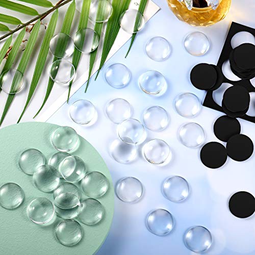 image for Weewooday 72 Pieces Glass Craft Magnets Round Fridge Ceramic Ferrite M