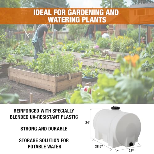 image for RomoTech 82123939 Horizontal Polyethylene Reservoir Water Tank w/Legs,