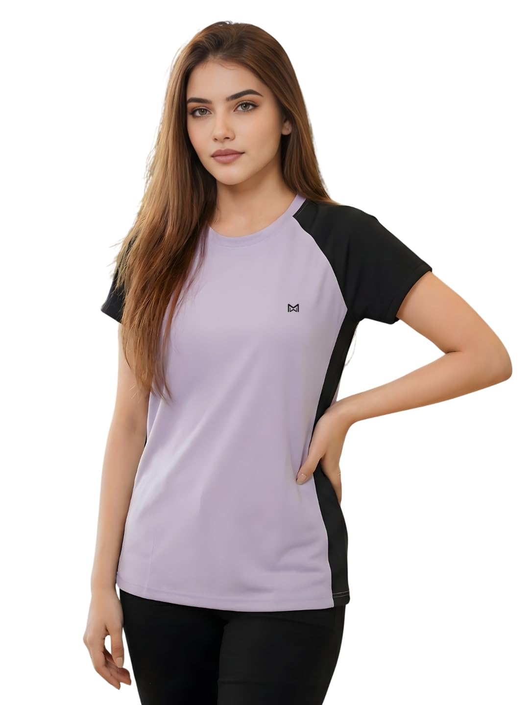 white moon Gym Tee Shirts|Dry Fit T Shirts for Women|Ladies Sports T-Shirts|Gym Wear for Woman Top|Half Sleeve Gym T-Shirt for Women Workout-picture-32