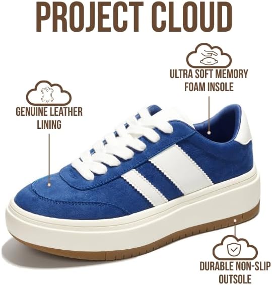 Project Cloud Platform Sneakers for Women - Lightweight Memory Foam Insole Womens Sneakers - Non-Slip Fashion Sneakers for Women Footwear - Women's Fashion Platform Shoes (Nita) - Image 3