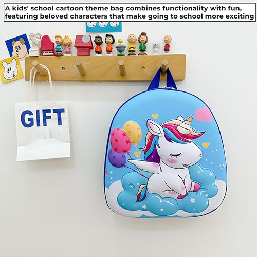 Image of Bembika School Bag The Perfect Children Backpack and School Bags for Kids Compact Stylish Backpack for Kids Exceptional-Quality Kids Kindergarten Backpack and Travel Backpack- (Unicorn|Blue)