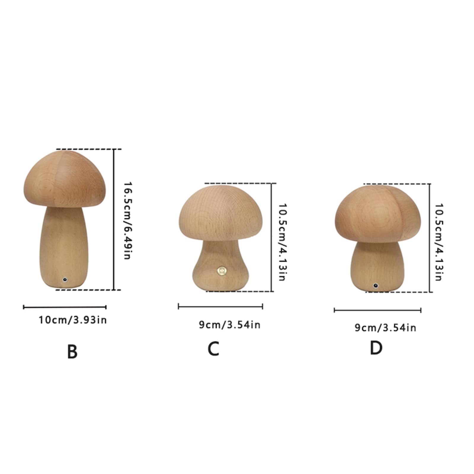 Luce notturna a fungo in legno, graziosa lampada da scrivania a forma di fungo, ricaricabile tramite USB, lampada da comodino regolabile, luce notturna per camera da letto, decorazione per la casa