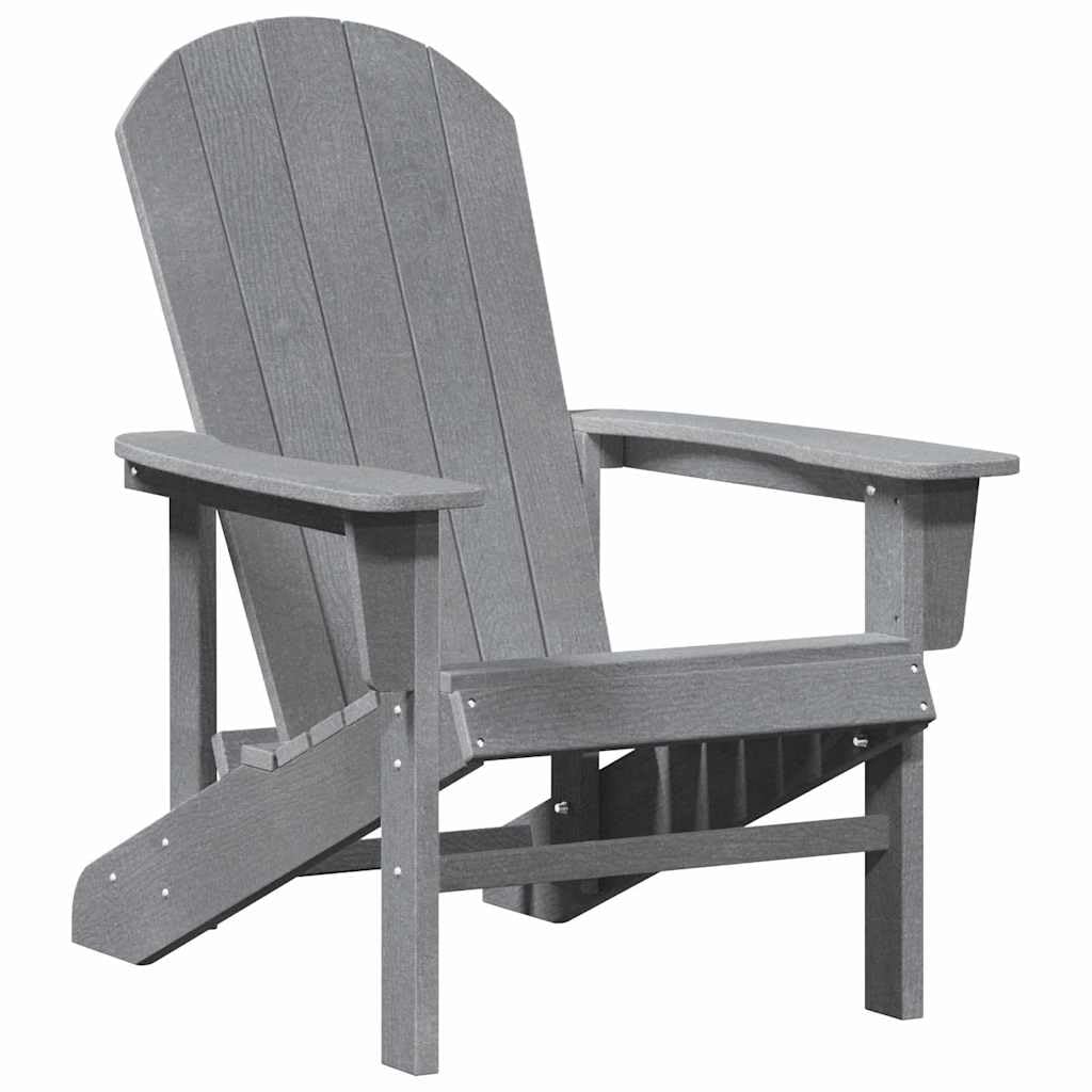 vidaXL Chaise Adirondack Gris Clair 82 x 74 x 92 cm HDPE, Chaise Adirondack, mobilier de Jardin Moderne, Salon extérieur stylé, Fauteuil détente, relaxez-Vous à l'extérieur