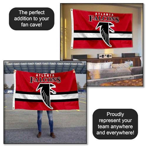 Atlanta Falcons Throwback Vintage Retro 3x5 Banner Flag by WinCraft - Image 5