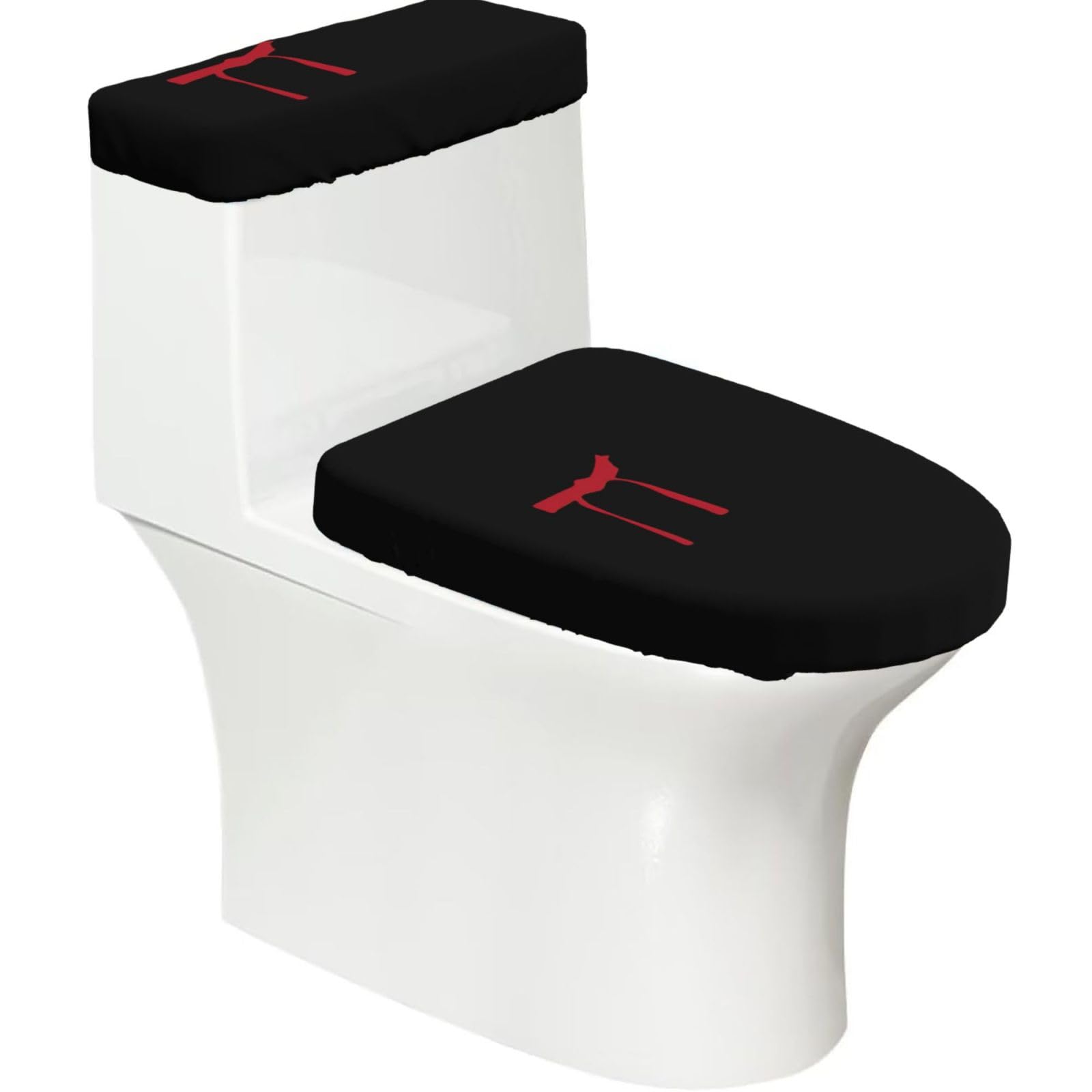 Karate Men Printed Toilet Tank and Lid Cover Set of 2 for Most Bathrooms, Fits Elongated Round Toilets