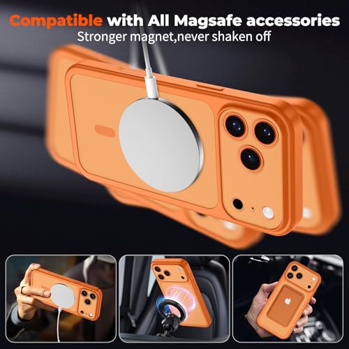 SUPFINE Magnetic for iPhone 17 Pro Case with Camera Control Button,[Full Camera Protection][1+Tempered Glass Screen Protector] Slim Translucent Matte Shockproof Phone Cover,Starry Orange by SUPFINE - Used condition - Image 3