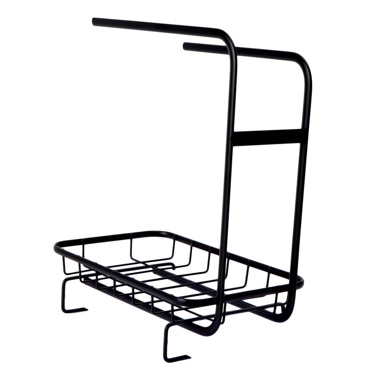 Porte-serviettes en acier carbone noir pour cuisine et salle de bain épurée