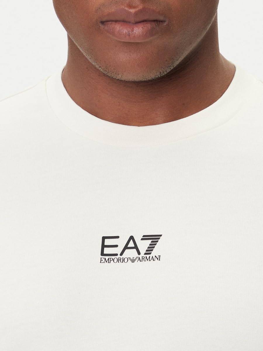 Emporio Armani EA7 Felpa Girocollo Core Identity in Cotone garzato da Uomo, 8NPM30
